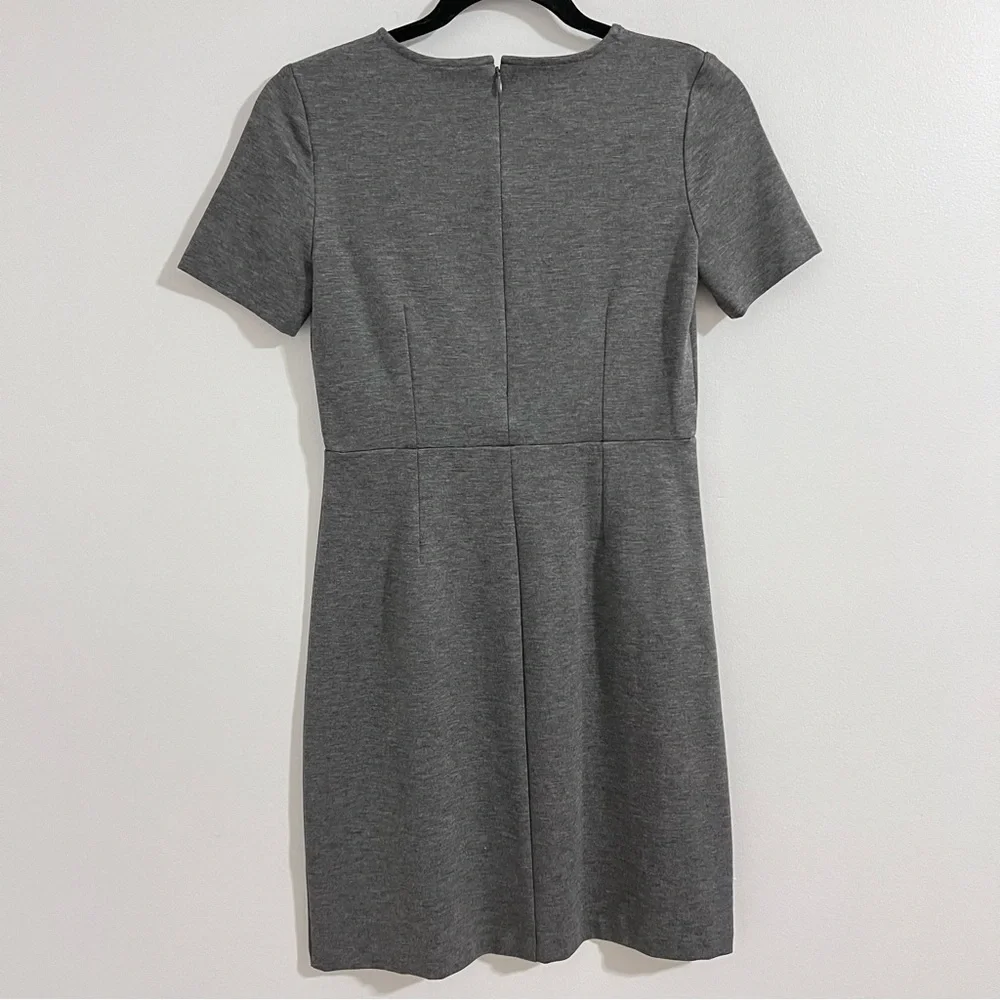 J Crew Mercantile Ponte Gray Pencil‎ Mini Dress Size 0 Neutral Solid Workwear